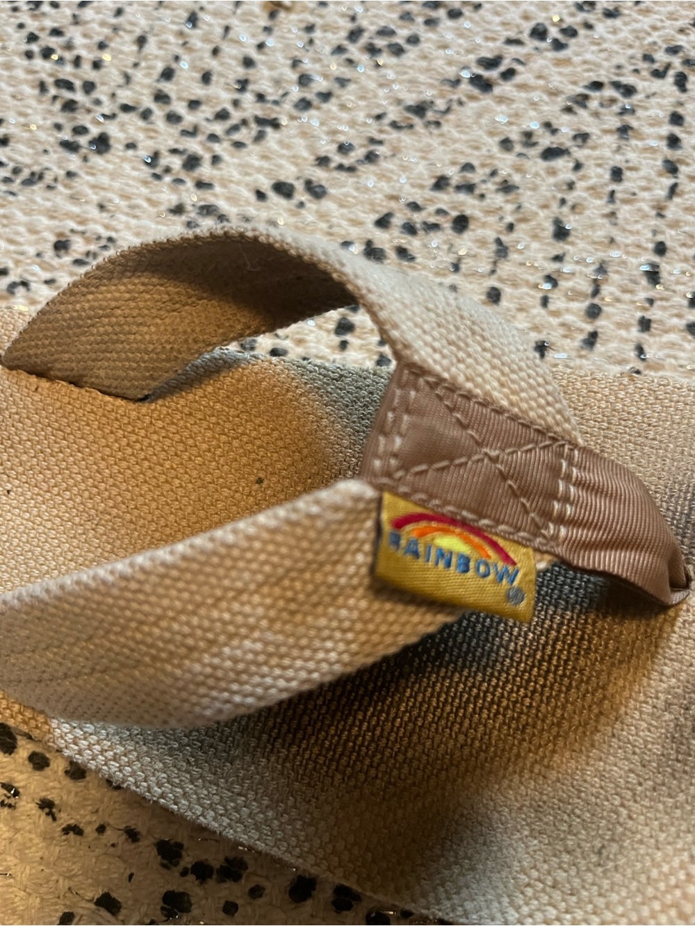 Rainbow Cream Flip Flop with Tan and Black Striped Sole - Picture 5 of 5